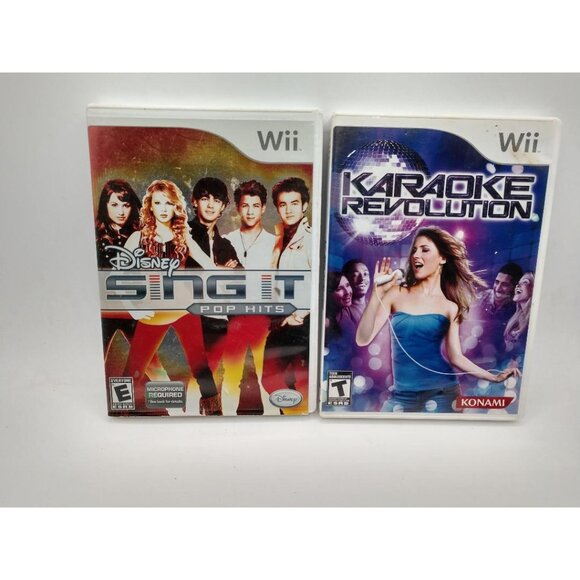 Karaoke Revolution & Disney Sing It Pop Hits Wii Games Bundle - Picture 1 of 4